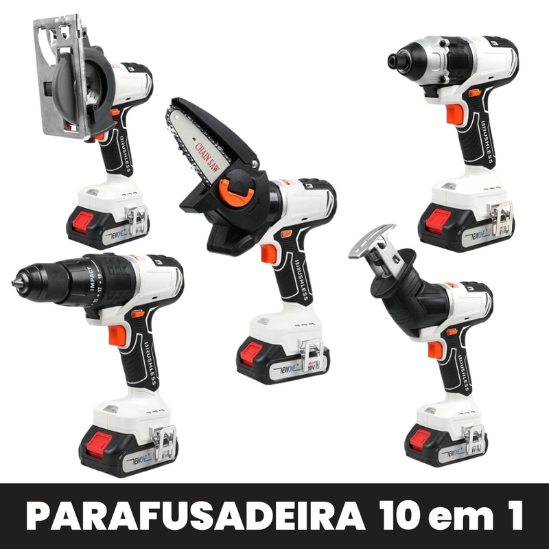 Kit Elétrico 10 em 1: Parafusadeira, Furadeira, Serra e Muito Mais [⚡OFERTA EXCLUSIVA ]